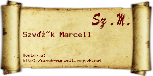 Szvák Marcell névjegykártya
