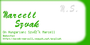 marcell szvak business card